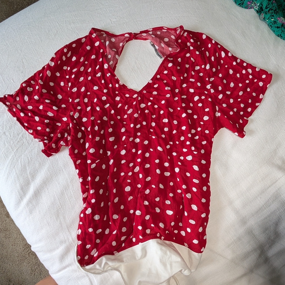 Red Polka Dot Women's Top